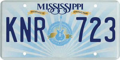 MS license plate KNR723