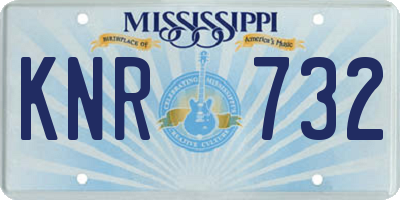 MS license plate KNR732