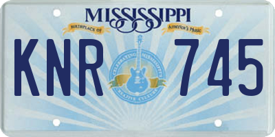 MS license plate KNR745