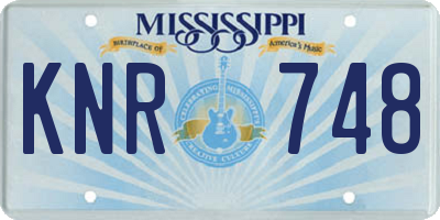 MS license plate KNR748