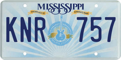 MS license plate KNR757