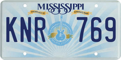 MS license plate KNR769