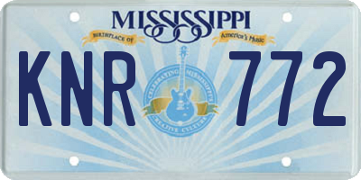 MS license plate KNR772
