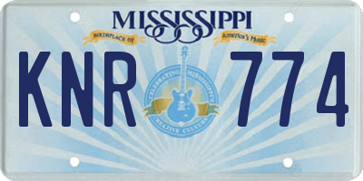 MS license plate KNR774
