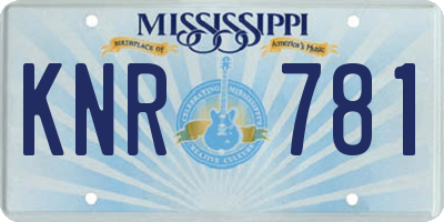 MS license plate KNR781