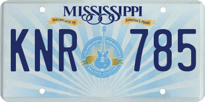 MS license plate KNR785