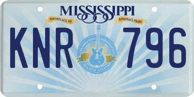 MS license plate KNR796