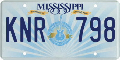 MS license plate KNR798