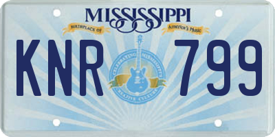 MS license plate KNR799