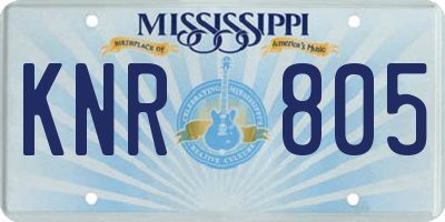 MS license plate KNR805