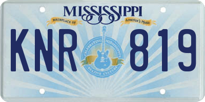 MS license plate KNR819