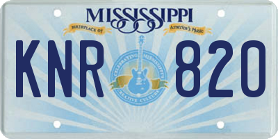 MS license plate KNR820