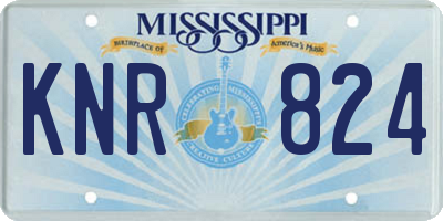 MS license plate KNR824