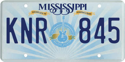 MS license plate KNR845