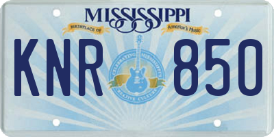 MS license plate KNR850