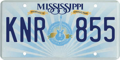 MS license plate KNR855
