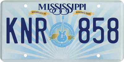 MS license plate KNR858