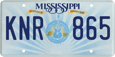 MS license plate KNR865