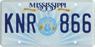 MS license plate KNR866