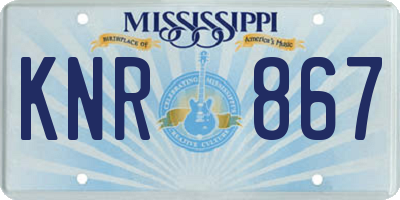 MS license plate KNR867