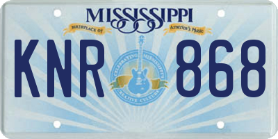 MS license plate KNR868