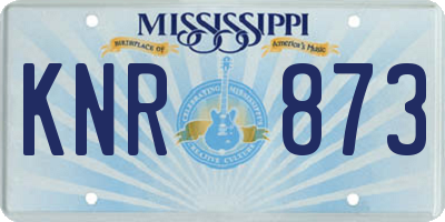 MS license plate KNR873