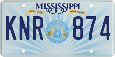 MS license plate KNR874