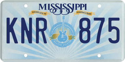 MS license plate KNR875