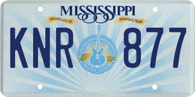 MS license plate KNR877