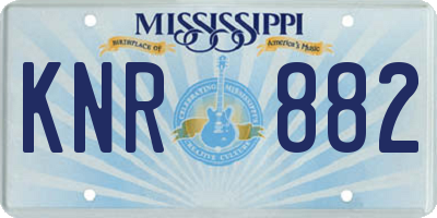 MS license plate KNR882