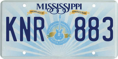MS license plate KNR883