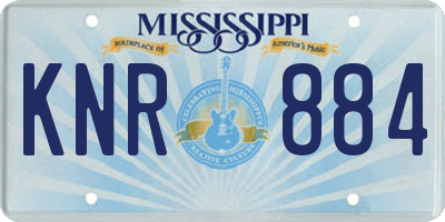 MS license plate KNR884