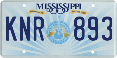 MS license plate KNR893
