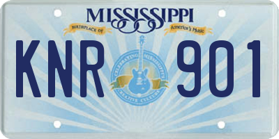 MS license plate KNR901