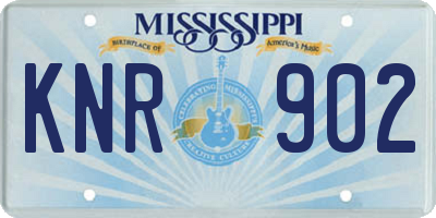 MS license plate KNR902