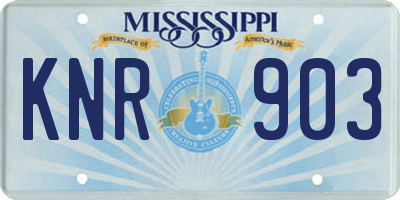 MS license plate KNR903