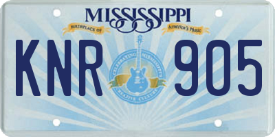 MS license plate KNR905