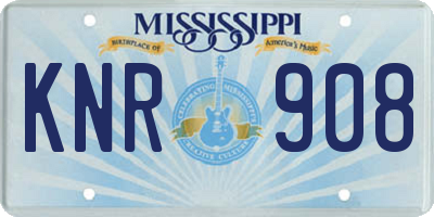 MS license plate KNR908