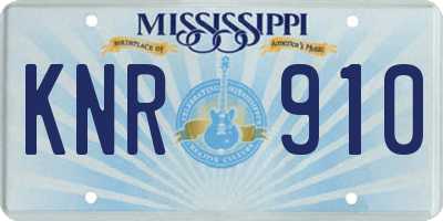 MS license plate KNR910