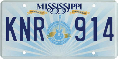MS license plate KNR914