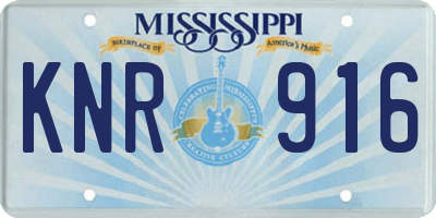 MS license plate KNR916