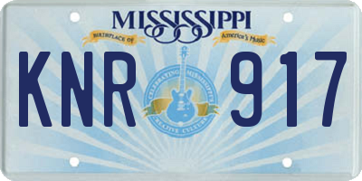 MS license plate KNR917