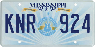 MS license plate KNR924