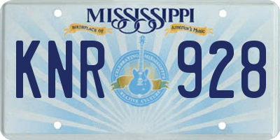 MS license plate KNR928