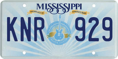 MS license plate KNR929