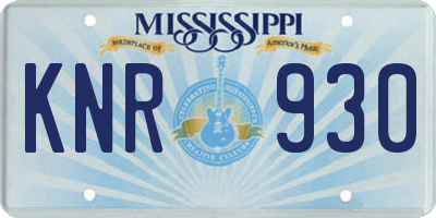 MS license plate KNR930