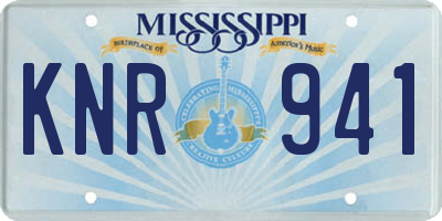 MS license plate KNR941