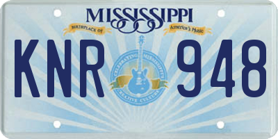 MS license plate KNR948