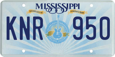 MS license plate KNR950