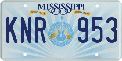 MS license plate KNR953